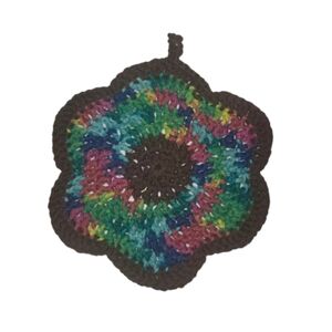 Handcrafted Multicolor Crochet Flower Dishrag
